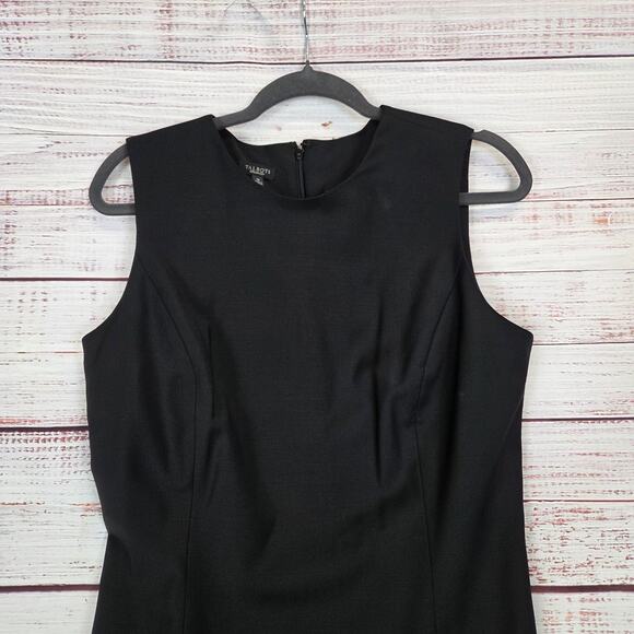 Talbots Black Midi Sleeveless Sheath Dress 10 Slit Basic Neutral Timeless Regal - Picture 4 of 15